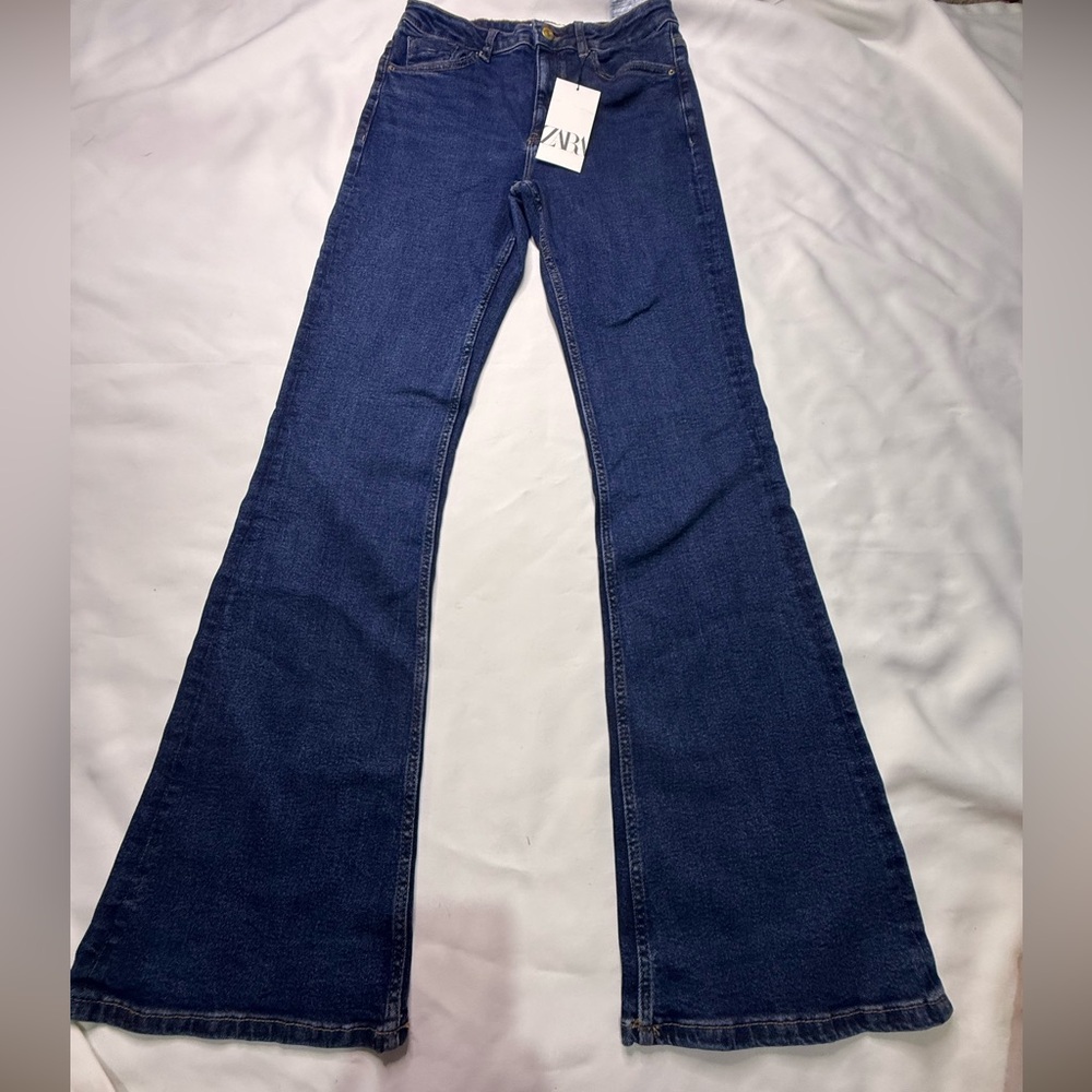 Zara Indigo Wide Leg Jeans